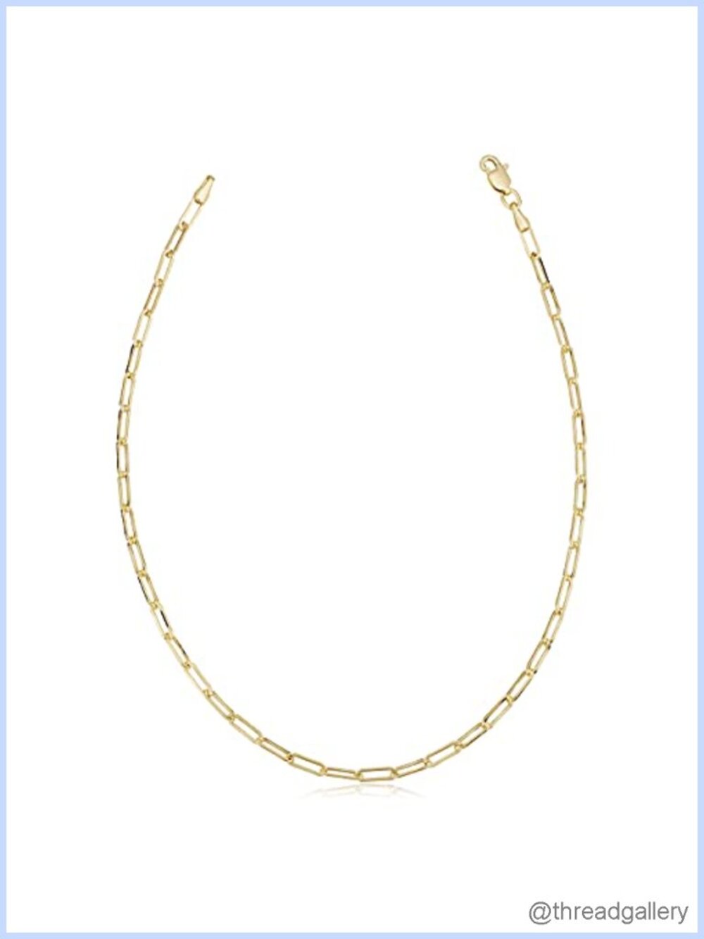 10K Yellow Gold Paperclip Link Chain Bracelet 7 Inch Lobster Claw